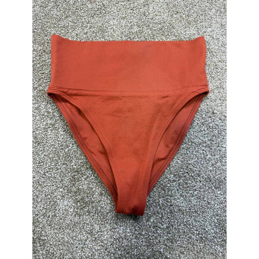Victoria's Secret‎ PINK High Waist Seamless Ribbed Bikini Bottom Burnt Orange S